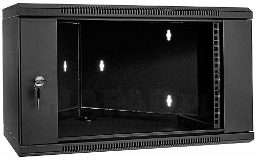 19" Rack skříň WN66062 rohová  (6U, 600mm, závěsná, složená, černá)