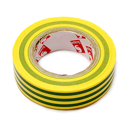 Izolační páska 15mm x 10m - zeleno / žlutá